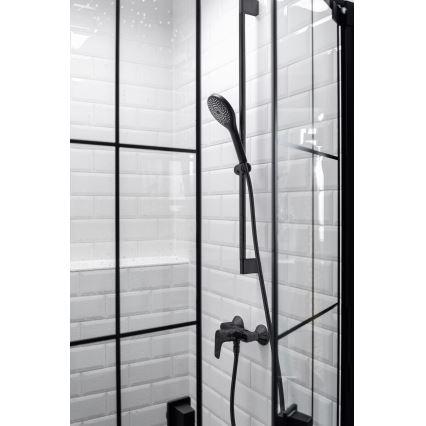 WENKO 24922100 - Duschkopf WATERSAVING SYSTEM 9,5 x 9,5 cm schwarz