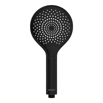 WENKO 24925100 - Duschkopf mit Wassersparsystem Ø 12 cm, schwarz