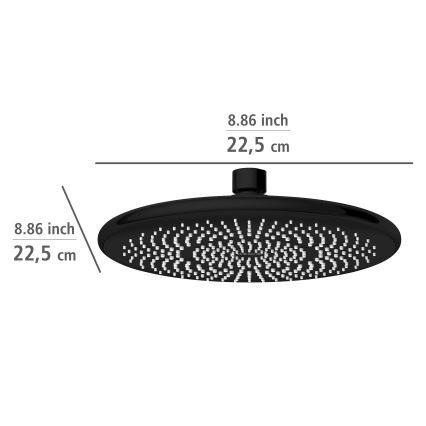 WENKO 24927100 - Duschkopf Wassersparsystem 22,5x22,5 cm schwarz