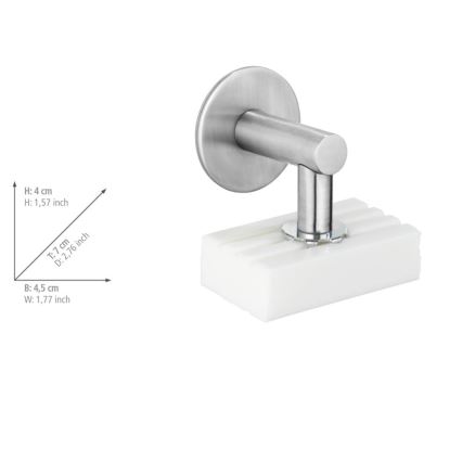 WENKO 24971100-Seifenhalter TURBO-LOC 4,5x7 cm silber