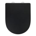 WENKO 24989100 - WC-Sitz EXKLUSIV 36,5 x 45 cm schwarz/silber