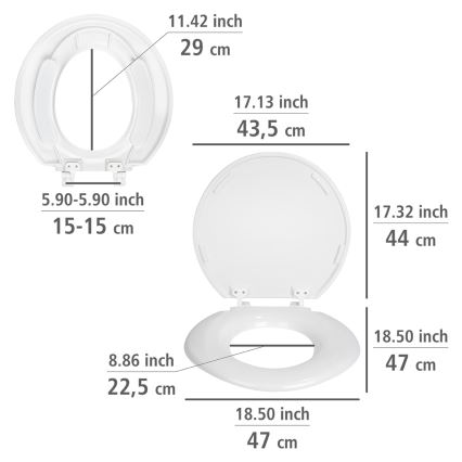 WENKO 25112100-WC WC-Sitz TORINO 44x43,5 cm weiß