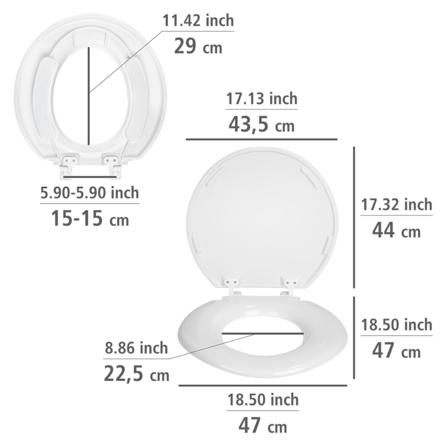 WENKO 25112100-WC WC-Sitz TORINO 44x43,5 cm weiß