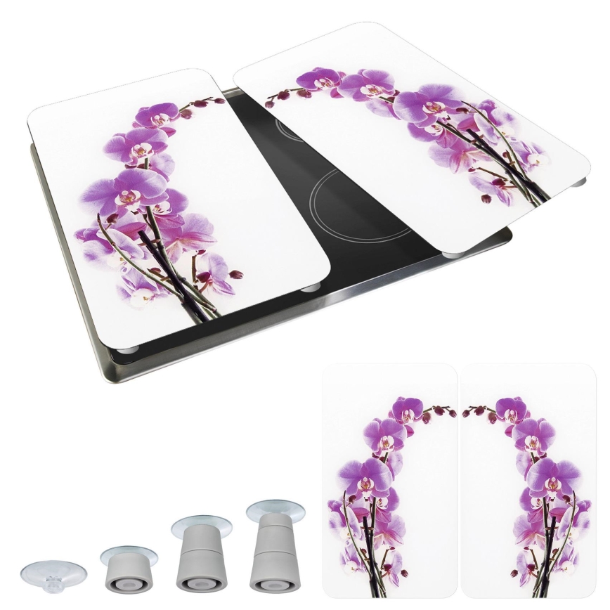 WENKO 2521433500 - Abdeckplatte - Blume/Pflanze 30 x 52 cm, mehrfarbig