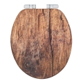 WENKO 25226100-WC WC-Sitz RUSTIC 35,5x42,5 cm braun/silber