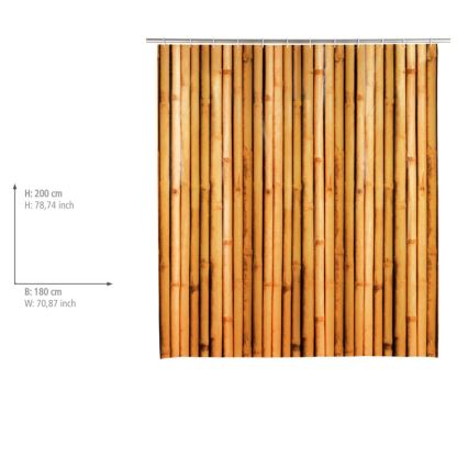 WENKO 25233100 - Duschvorhang BAMBUSA 180x200 cm braun