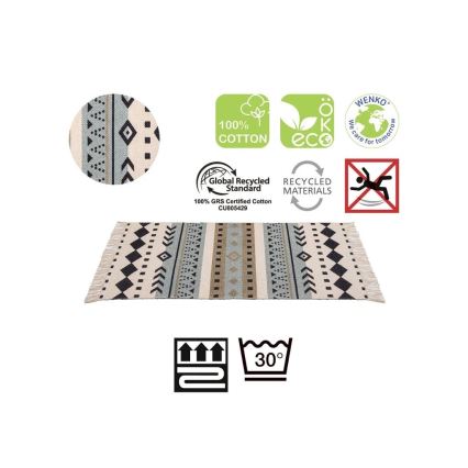 WENKO 25277100-Badematte RECYCLED COTTON 80x50 cm mehrfarbig