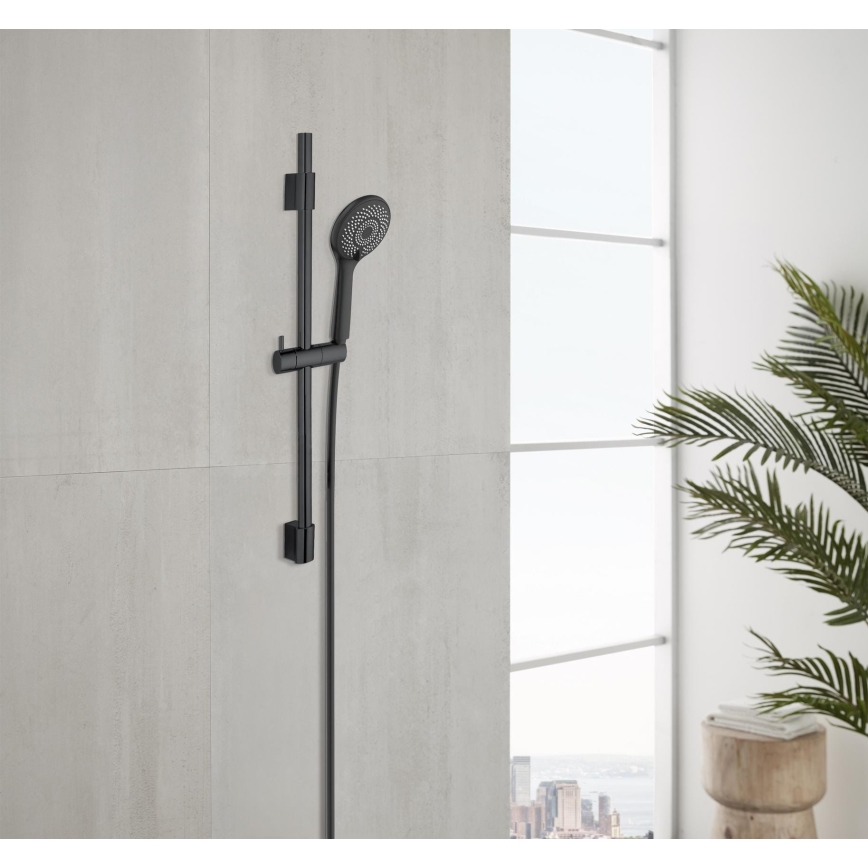 WENKO 25453100 - Duschset Wassersparsystem 70 cm schwarz