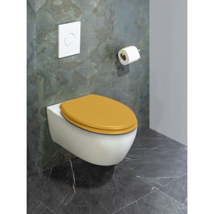WENKO 25792100 - WC-Sitz PRIMA 37x41 cm gelb/silber