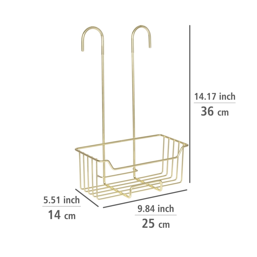 WENKO 25937100 - Duschkorb MILO 25x36 cm Edelstahl/goldfarben/transparent