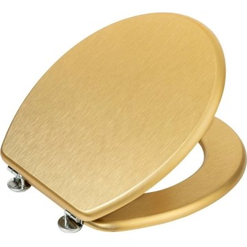 WENKO 26010100 - WC-Sitz ALDENO 37x41 cm gold/silber