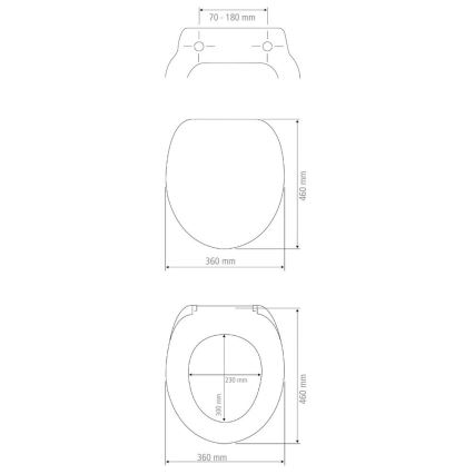 WENKO 26030100 - WC-Sitz GALATI 46x36 cm Anthrazit