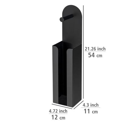WENKO 26059100 - AGIRA Rollenhalter 12 x 54 cm schwarz