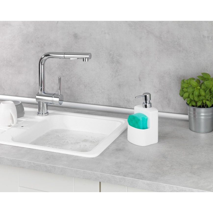 WENKO 3620115100 - Seifenspender FESTIVAL 10x18 cm weiß