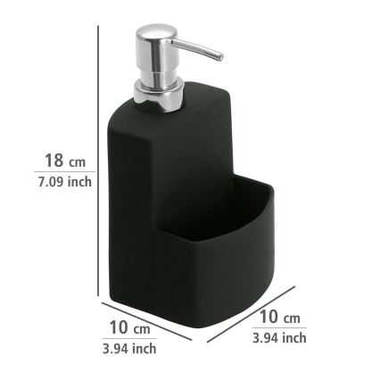 WENKO 3620117800 - Seifenspender FESTIVAL 10x18 cm schwarz