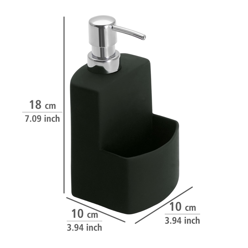 WENKO 3620117800 - Seifenspender FESTIVAL 10x18 cm schwarz