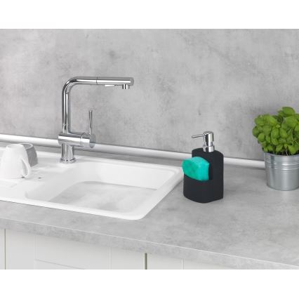 WENKO 3620117800 - Seifenspender FESTIVAL 10x18 cm schwarz