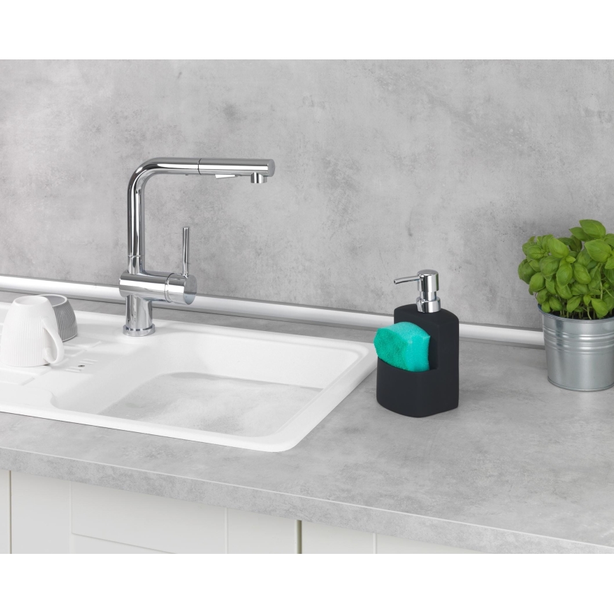 WENKO 3620117800 - Seifenspender FESTIVAL 10x18 cm schwarz