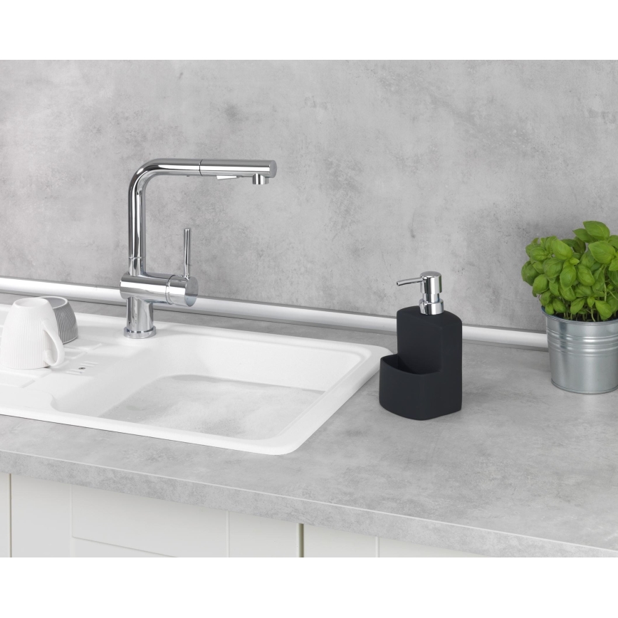 WENKO 3620117800 - Seifenspender FESTIVAL 10x18 cm schwarz