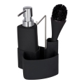 WENKO 3620127800 - Waschset EMPIRE 11x19 cm schwarz/silber