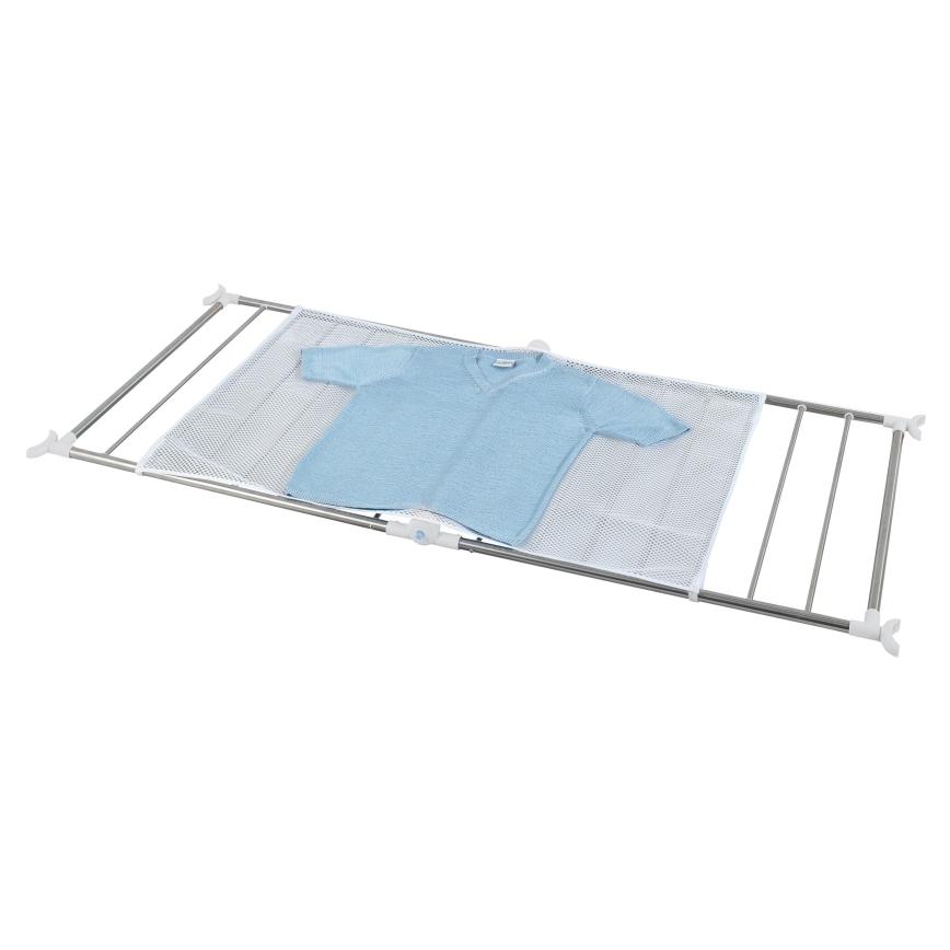 WENKO 3772020100 - Wäscheständer PROFI 65x150 cm Edelstahl/silber/weiß