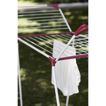 WENKO 3774021100 - Wäscheständer SUMMER DRY 153x76 cm weiß/rosa