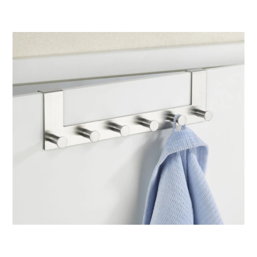 WENKO 4468060100-Garderobenhaken CELANO 39x11 cm Edelstahl/silber