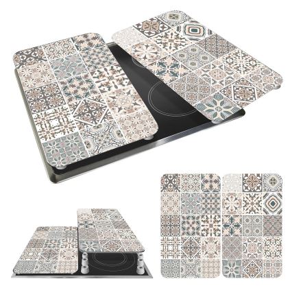 WENKO 53904100 - Kochfeldabdeckung 30x52 cm mehrfarbig/grau/transparent