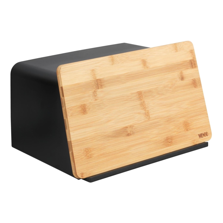 WENKO 54098100 - Brotkasten KUBO 35x26,5 cm schwarz/braun