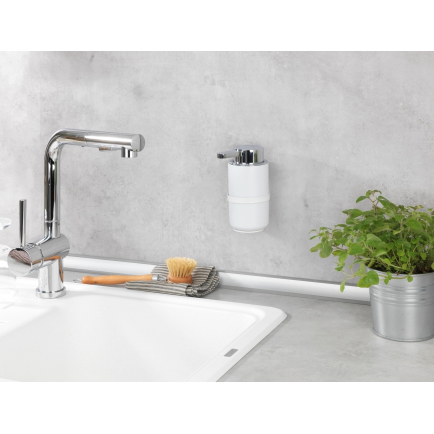 WENKO 54655100 - Seifenspender WOYA 250 ml weiß/glänzender Chrom