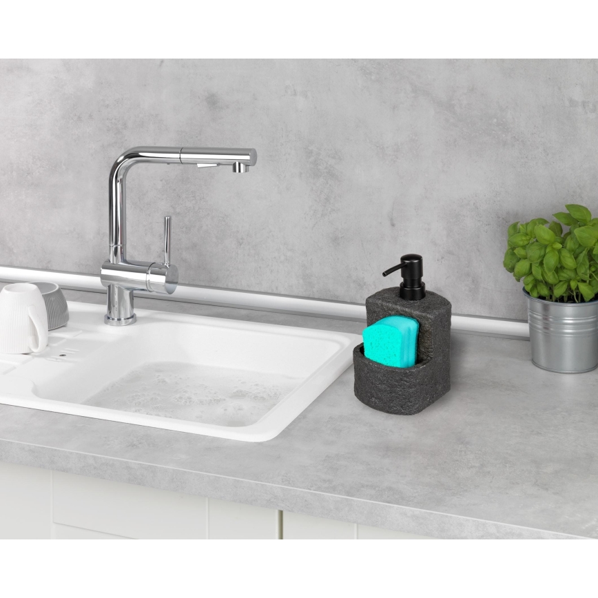 WENKO 54667100 - Seifenspender FESTIVAL 10,5x18 cm schwarz