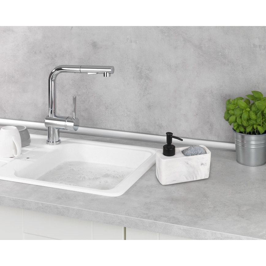 WENKO 54668100 - Seifenspender RESA 14,5x14,3 cm weiß/schwarz