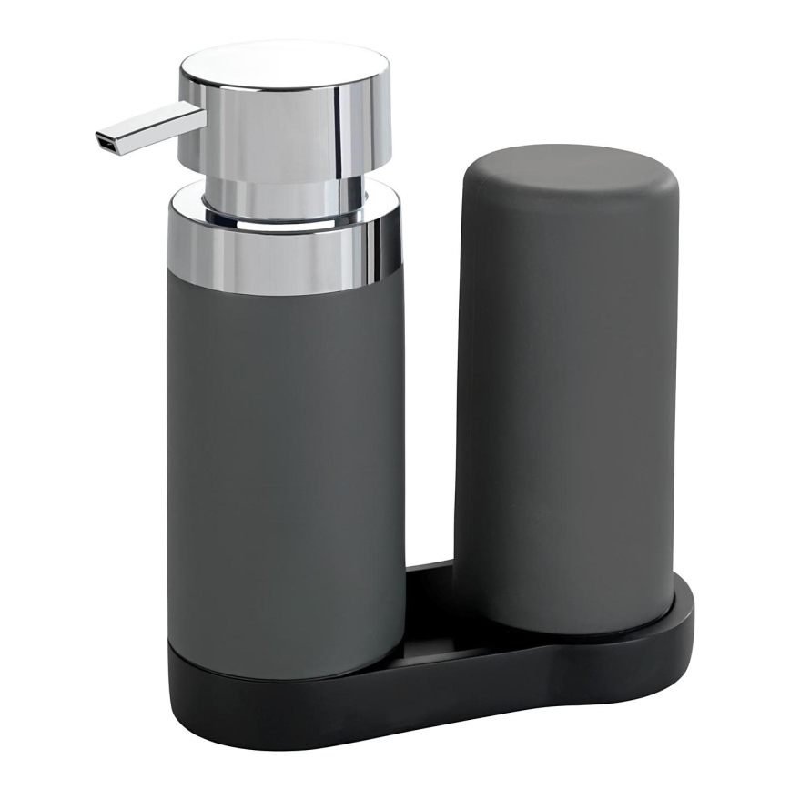 WENKO 54735100 - Waschstation EASY SQUEEZ-E 15x18 cm grau/grau