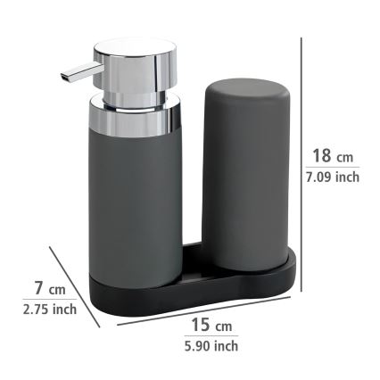 WENKO 54735100 - Waschstation EASY SQUEEZ-E 15x18 cm grau/grau