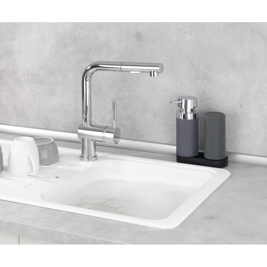 WENKO 54735100 - Waschstation EASY SQUEEZ-E 15x18 cm grau/grau