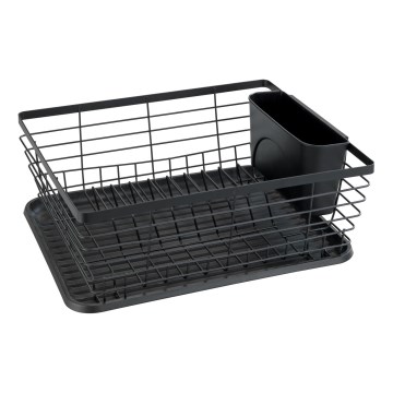 WENKO 54766100 - Abtropfgestell BLACK OUTDOOR KITCHEN 36x30 cm schwarz/schwarz