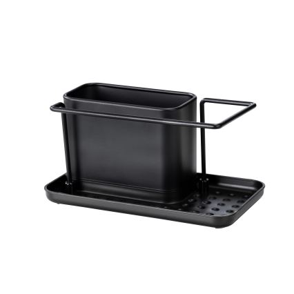 WENKO 55078100 - Organizer BLACK OUTDOOR KITCHEN 21x12 cm Edelstahl/schwarz