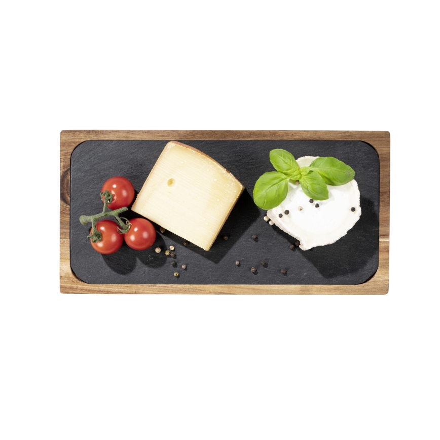 WENKO 55103100 - Schneidebrett BLACK OUTDOOR KITCHEN 30x15 cm braun/grau