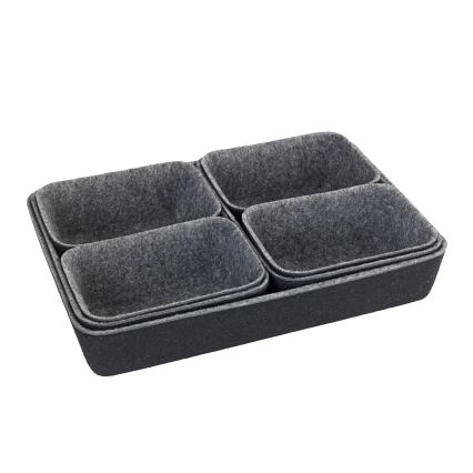 WENKO 64502100 - FELT Schubladen-Organizer, 28,5 x 20 cm, grau