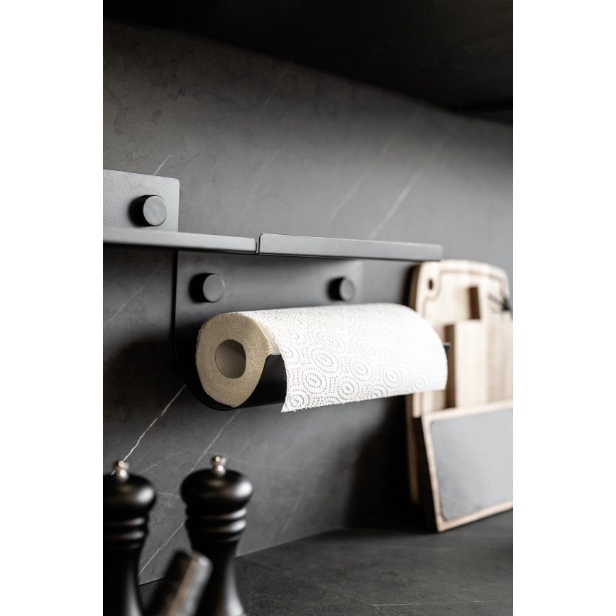 WENKO 71144800 - Rollenhalter JET 30x15 cm schwarz