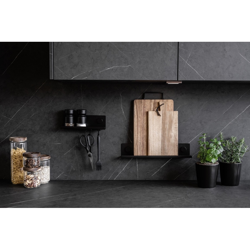 WENKO 71146800 - Gewürzgläser JET 40x7,5 cm Schwarz