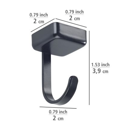 WENKO 71149800 - Haken JET 2,2 x 3,9 cm schwarz/silber