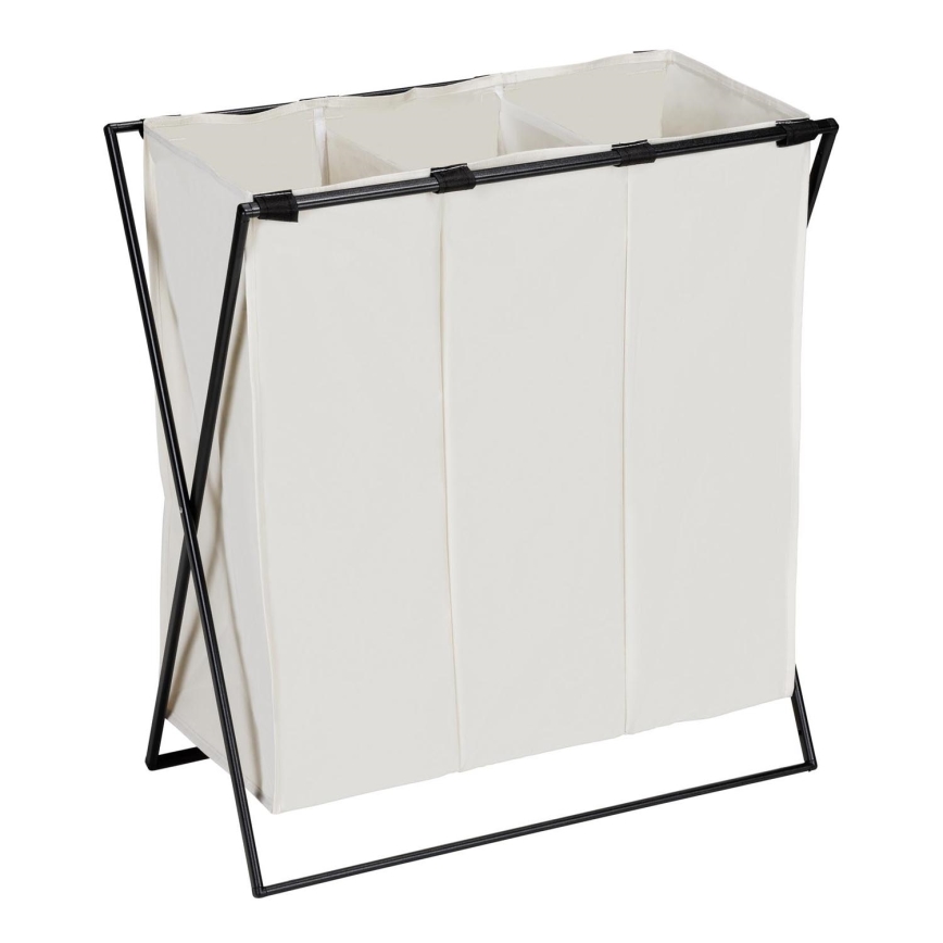 WENKO 71298800 - Wäschekorb TRIO 69x76 cm creme/schwarz