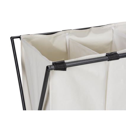 WENKO 71298800 - Wäschekorb TRIO 69x76 cm creme/schwarz