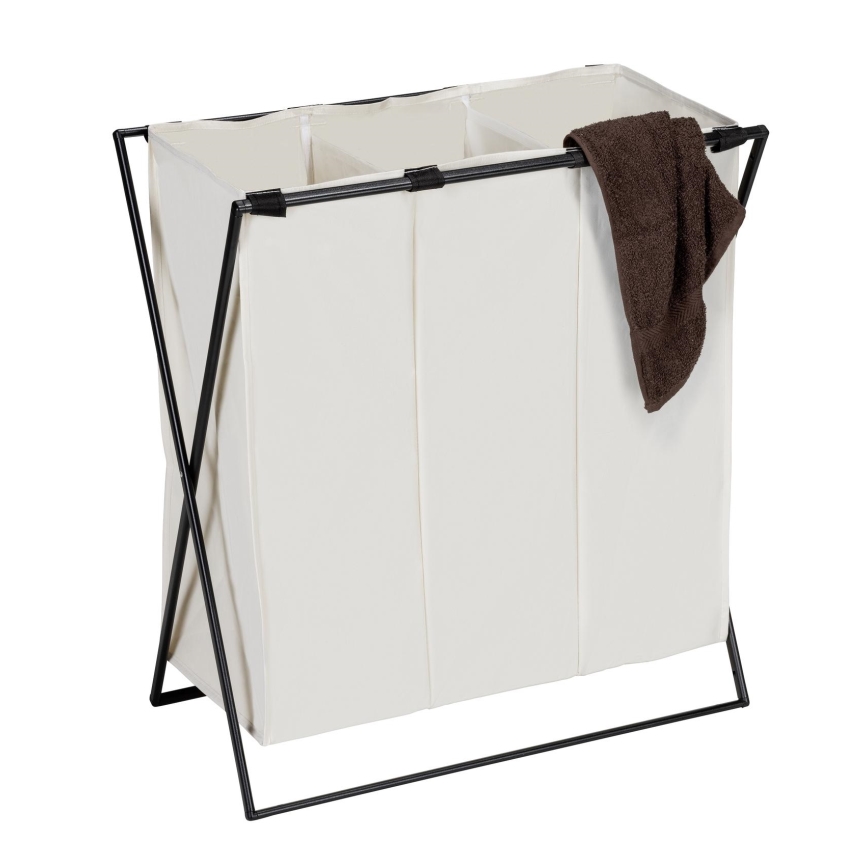 WENKO 71298800 - Wäschekorb TRIO 69x76 cm creme/schwarz