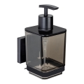 WENKO 71444800 - Seifenspender VACUUM-LOC QUADRO ED 7,5 x 16 cm, schwarz