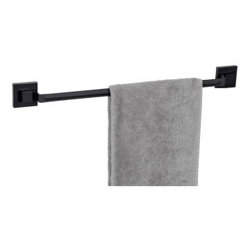 WENKO 71445800 - Handtuchstange VACUUM-LOC QUADRO ED 60,5x6 cm schwarz
