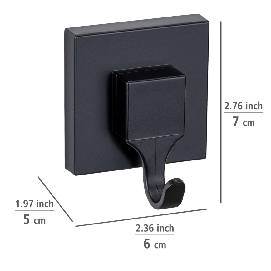 WENKO 71448800 - Haken VACUUM-LOC QUADRO ED 6x7 cm schwarz