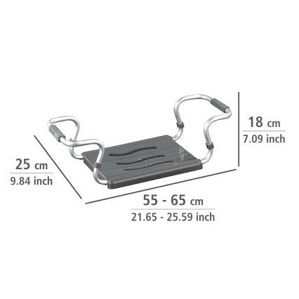 WENKO 73392500-Sitz SICHERHEIT IM BAD 26x18 cm silber/anthrazit