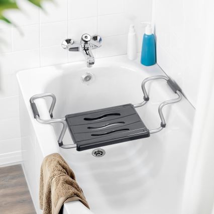 WENKO 73392500-Sitz SICHERHEIT IM BAD 26x18 cm silber/anthrazit